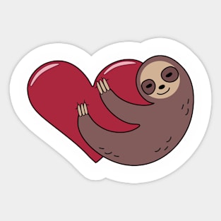 Sloth Hug Heart Snuggle Sticker